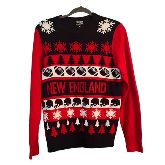 Exclusion Budweiser Beer Ugly Sweater Red White Blue Medium - Picture 1 of 6